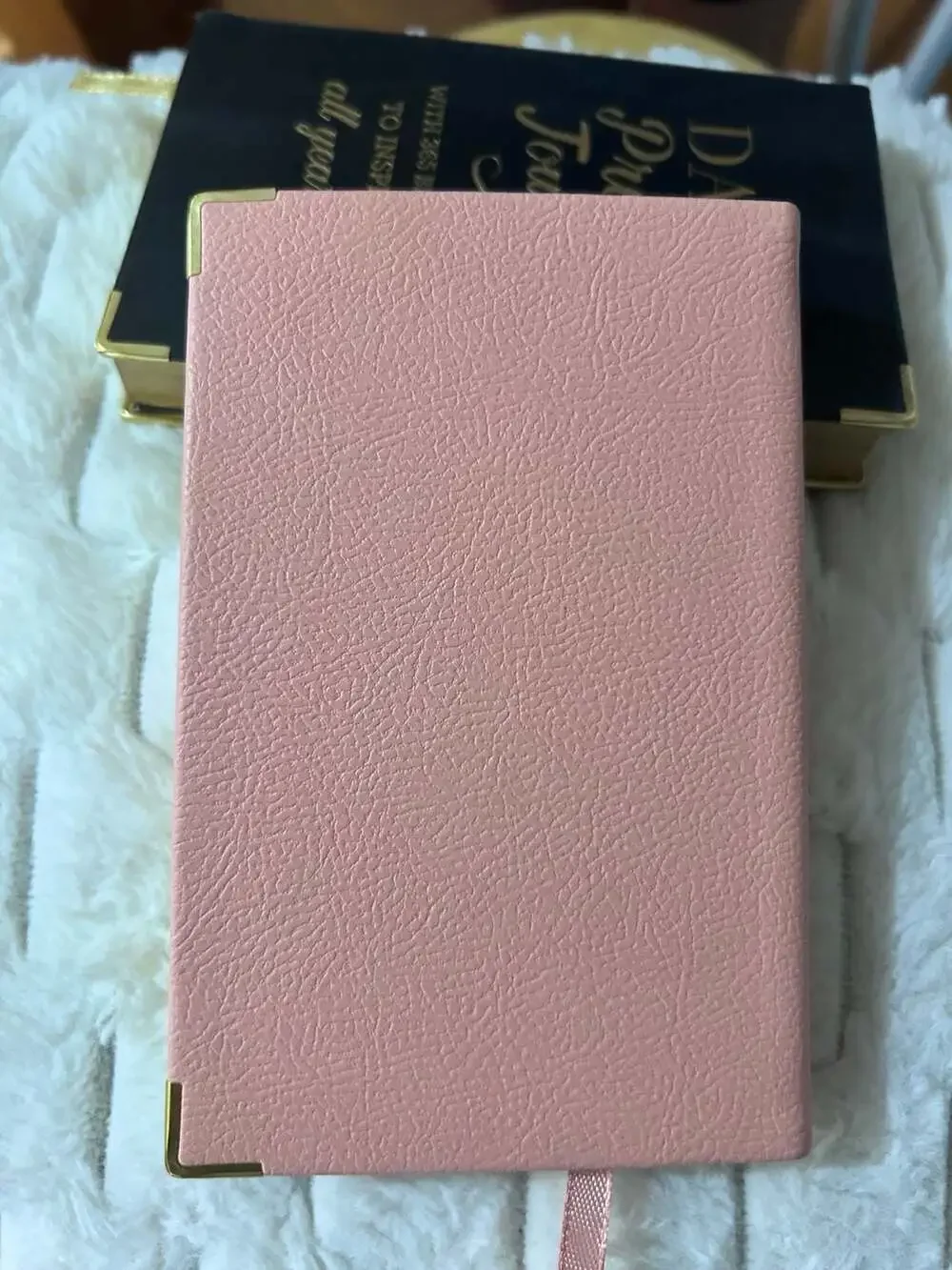 Daily Prayer Journal with 365 Bible Verses Pink Faux Leather Journal